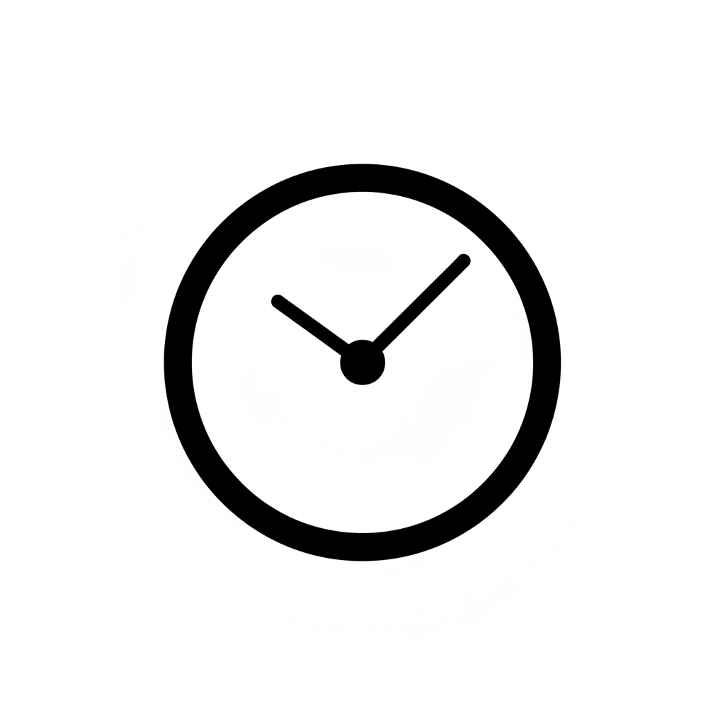 clock icon in black color and white backgorund