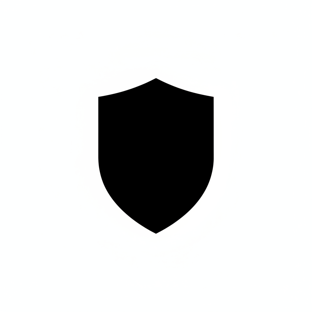 shield icon in black color
